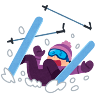 スキーで転ぶ人