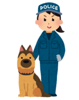 Police dog and trainer