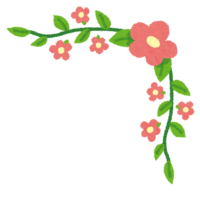 Cute corner material (flower-leaf-embroidery-ribbon-cherry blossom-polka dot-floret-musical note-star-glitter-heart-clover)