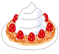Hot cake-Pancake (with strawberry and fresh cream)