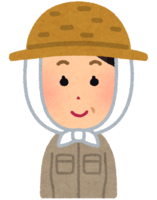 Farmer woman with various facial expressions (emotions)