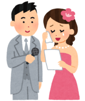 手紙を読む花嫁(結婚式)