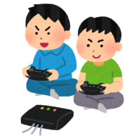 据置型ゲーム機で遊ぶ子供達