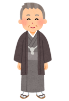 Elderly man in kimono