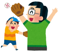 Catch ball (dad and son)