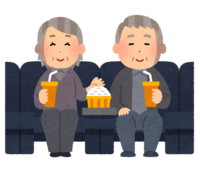 People watching movies (elderly)