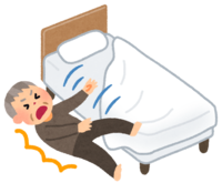 Elderly falling from bed