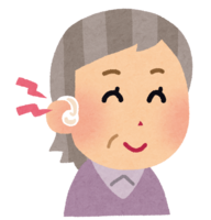 Person wearing a hearing aid