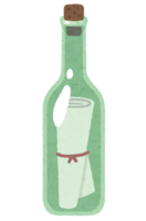 Empty bottle with a letter