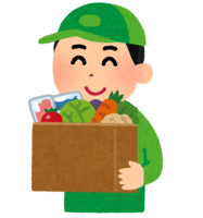 Deliveryman carrying fresh food (male)