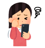 Eye strain caused by smartphone (female)