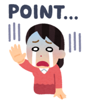 Person who is sad about the point (female)