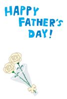 父の日のはがきテンプレート(バラの花束)