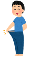 ウエストがゆるい服を着る男性(ダイエット後)
