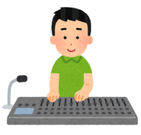 Person using a mixer (audio equipment)