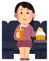 People who watch movies with various facial expressions (female)