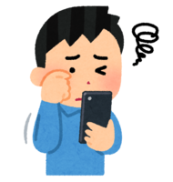 Eye strain caused by smartphone (male)