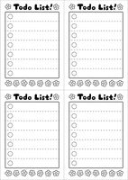 ToDoリストのテンプレート(白黒-花)