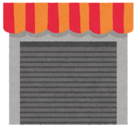 Shop with closed shutter