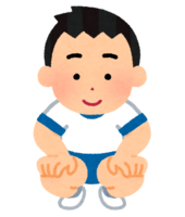 前向きの屈伸(学校の健康診断)