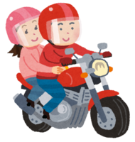 A couple riding a motorcycle