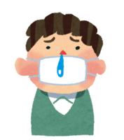 Cold-Influenza (male with mask and runny nose)