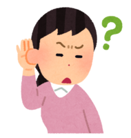 Woman holding her hand on her ear (grimacing)