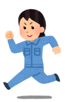 Running worker (female)