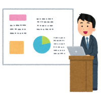 Presentation using a personal computer (male)