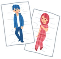 Sheets with characters drawn