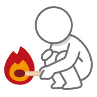 A person who lights a fire (stick man)