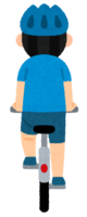 自転車に乗る人の後ろ姿