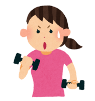 Muscle training (woman lifting dumbbells)