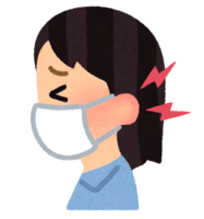 People who have a pain in their ears with a mask