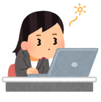 Office worker (female) working sleepy