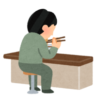 People who eat ramen at the counter