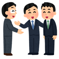 Businessman (male) who introduces people