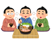 Wrestler eating chanko nabe