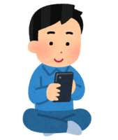 Person who uses a smartphone while sitting (male)