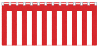 Red and white curtain