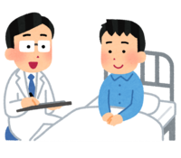 Hospitalized man and doctor