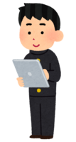タブレットを使う学生