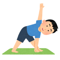 Yoga triangle pose (male)