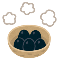 カゴに入った黒玉子