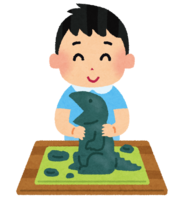 粘土で遊ぶ子供(男の子)