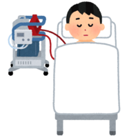 ECMO治療を受ける患者
