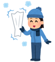 Towel frozen in the cold