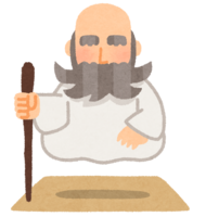 Sennin floating in the air (with a cane)