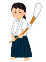 Woman holding a naginata