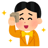 A person who wipes the sweat on the forehead with a bill